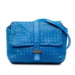 Nappa Intrecciato Double Sided Flap Shoulder Bag