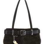 Osoi Brocle Brown Shoulder Bag with Belt and Pendant Key Details in Suede Woman Cow - Women