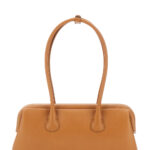 Osoi Shoulder Bag Boat Wide Mini with Round Handles and Logo Lettering on the Front in Brown Leather for Women Cow - Women
