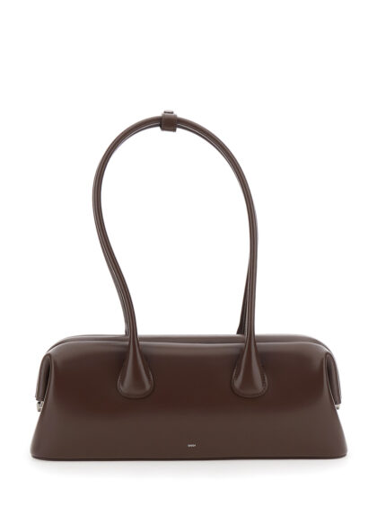 Osoi Shoulder Bag Boat Wide With Round Handles And Logo Lettering On The Front Brown Leather For Women Cow - Women