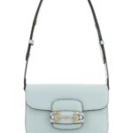 Pastel Light Blue Small Gucci Horsebit 1955 Shoulder Bag Jellyazure Calf Skin Borse A Mano - Women
