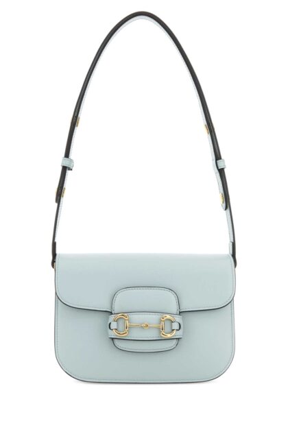 Pastel Light Blue Small Gucci Horsebit 1955 Shoulder Bag Jellyazure Calf Skin Borse A Mano - Women