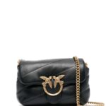 Pinko Baby Love Puff Black Shoulder Bag With Maxi Diagonal Quilting In Leather Women - Women