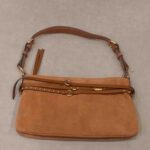 Pinko Belt Bag Classic Suede Brown Calf Leather - Women