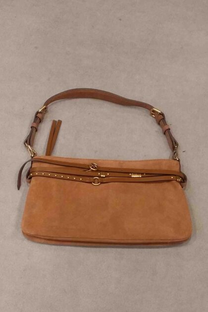 Pinko Belt Bag Classic Suede Brown Calf Leather - Women