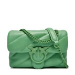 Pinko Love Puff Mini Color Block Green Calf Leather Bag - Women