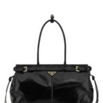 Prada Black Leather Shoulder Bag Nero Vitello Borse A Mano - Women