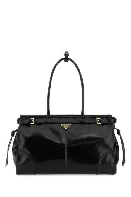 Prada Black Leather Shoulder Bag Nero Vitello Borse A Mano - Women