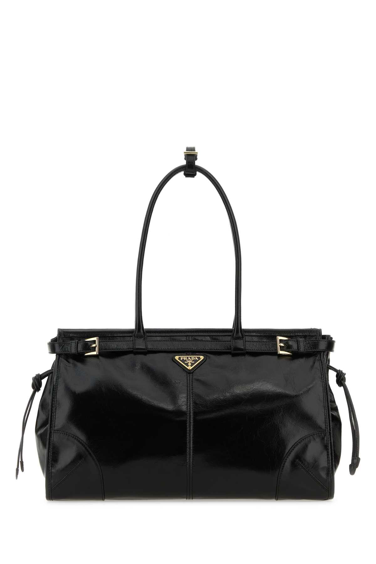 Prada Black Leather Shoulder Bag Nero Vitello Borse A Mano - Women