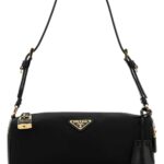 Prada Black Nylon Shoulder Bag Nero Poliammidericiclata-vitello Borse A Tracolla - Women