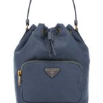 Prada Cerulean Blue Re-Nylon Duet Bucket Bag Aviazione Borse A Secchiello - Women