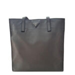 Prada Grey Saffiano Leather Tote Bag