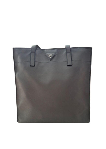 Prada Grey Saffiano Leather Tote Bag