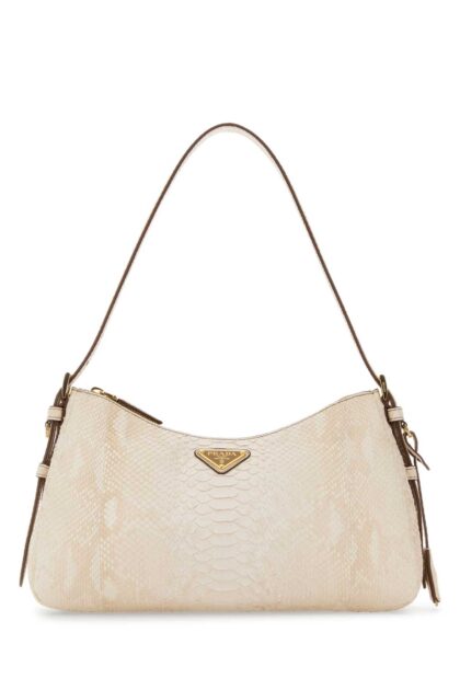 Prada Ivory Leather Aimãe Shoulder Bag Sabbia Borse A Mano - Women