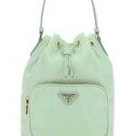 Prada Pastel Green Re-Nylon Bucket Bag F0934 Poliammide Riciclata-vitello Borse A Secchiello - Women