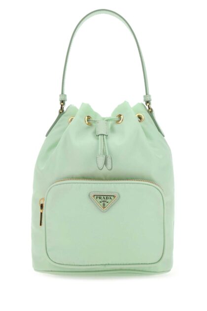 Prada Pastel Green Re-Nylon Bucket Bag F0934 Poliammide Riciclata-vitello Borse A Secchiello - Women