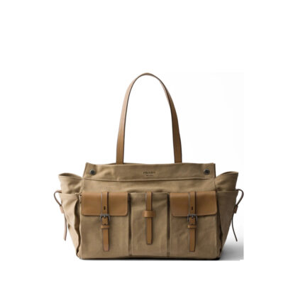 Prada Prada Route Canvas And Leather Tote Bag