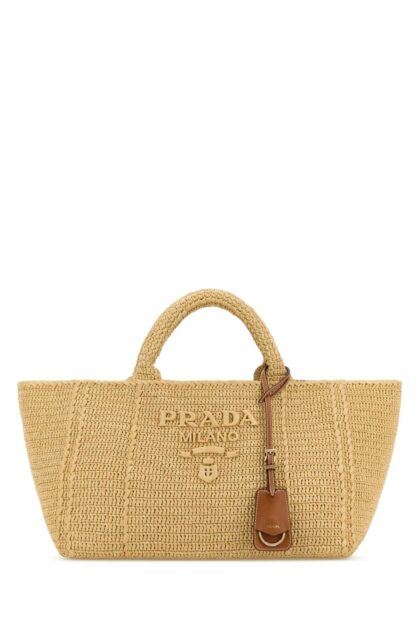Prada Raffia Shopping Bag Naturale Borse A Mano - Women