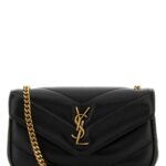 Saint Laurent Black Leather Mini Loulou Crossbody Bag Nero Borse A Tracolla - Women