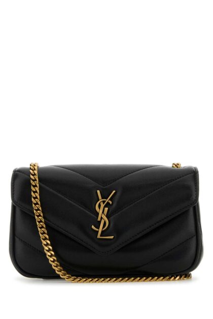 Saint Laurent Black Leather Mini Loulou Crossbody Bag Nero Borse A Tracolla - Women