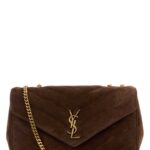 Saint Laurent Brown Suede Medium Loulou Shoulder Bag Barkbrown Borse A Tracolla - Women