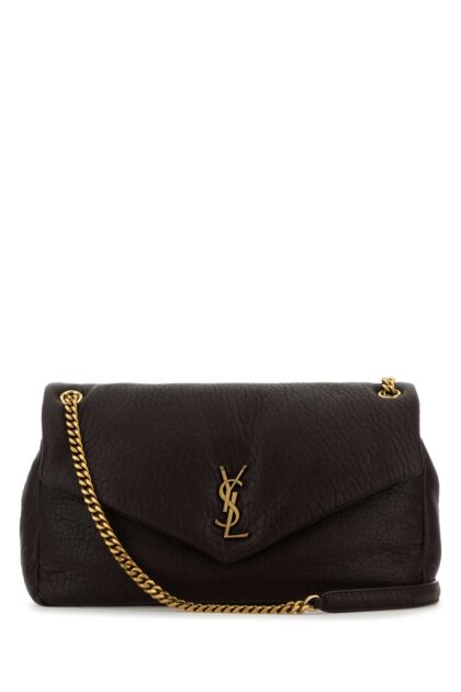 Saint Laurent Dark Brown Leather Big Calypso Shoulder Bag Darksweetchoco Borse A Tracolla - Women