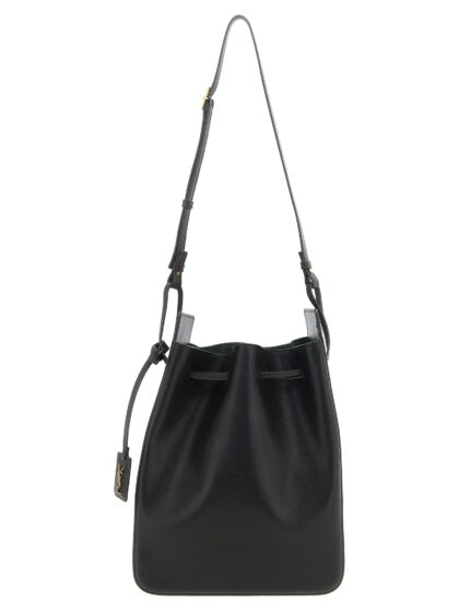 Saint Laurent Large Leather Bucket Bag Green Calfskin (bos Taurus) Crossbody - Women