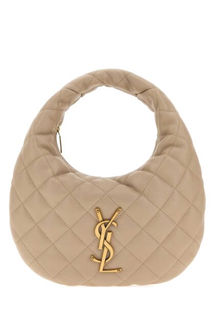 Saint Laurent Sand Nappa Leather Icarino Shoulder Bag Darkbeige Borse A Mano - Women