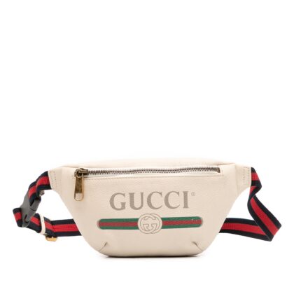 Small Grained Calfskin Logo Belt Bag