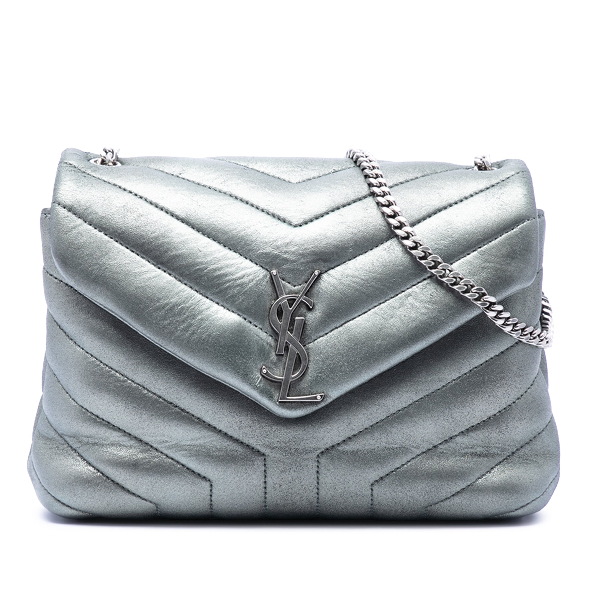 Small Matelasse Metallic Calfskin Monogram LouLou Shoulder Bag