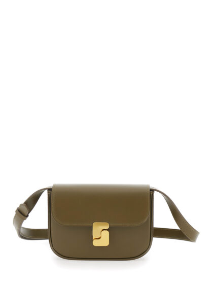 Soeur BELL Shoulder Bag with Elegant Design in Green Leather for Women Calf Crossbody - Women