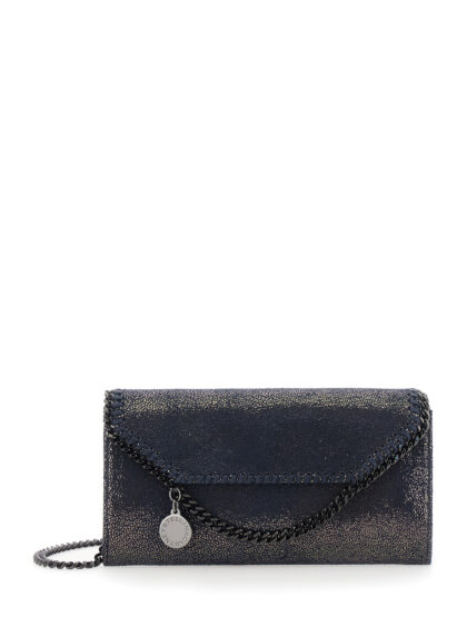 Stella McCartney Falabella Wallet With Eco-Friendly Fabric Chain Blue Woman Blu Polyester Crossbody Bags - Women