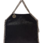 Stella McCartney Mini Tote Bag 3chain With Logo Engraved Charm Black Ecoleather For Women Polyester Crossbody - Women