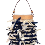The Backward Vendor Porcelain Pot Leather Silk Bucket Bag