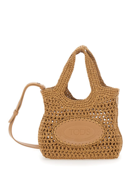 Tod's Crossbody Bag Rafia with Raffia Details Beige Women Viscose - Women