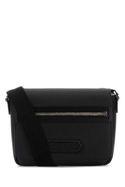 Tom Ford Black Leather Small Traveller Crossbody Bag Borse A Tracolla - Men