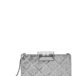 Tory Burch Fleming Mini Shoulder Bag with Chain Strap and Quilted Design in Metallic Leather for Women Cow Crossbody - Women