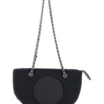 Tory Burch Tote Bag Ella Small With Tone-On-Tone Logo Detail Black Tech Fabric For Women Polyamide Crossbody - Women