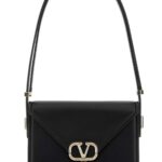 Valentino Garavani Black Leather Vlogo Crossbody Bag Nero Borse A Tracolla - Women