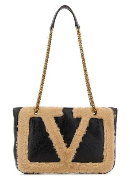 Valentino Garavani Two-Tone Leather Viva Superstar Shoulder Bag Fangodarkbeige Borse A Mano - Women