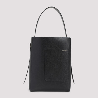 Valextra Medium Bucket Bag Black Calf Leather - Women