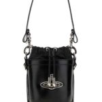 Vivienne Westwood Black Nappa Leather Small Kitty Bucket Bag Borse A Secchiello - Women