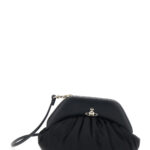 Vivienne Westwood Clutch Brooke with Adjustable and Removable Shoulder Strap Orb Plaque on the Front in Black Leather for Women Viscose Hand Bags - Wo