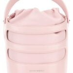Alexander McQueen Pastel Pink Leather The Rise Bucket Bag Venus Borse A Secchiello - Women