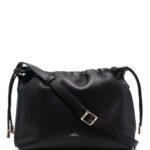 A. P.C. Black Crossbody Bag With Logo Lettering On The Front And Drawstring Closure In Ecoleather For Women - Women