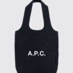 A. P.C. Ninon Small Tote Bag in Cotton Denim with Contrasting Printed Logo