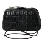 Balenciaga Black Exotic Skin Leather Shoulder Crossbody Box Clutch Bag Crocodile - Women