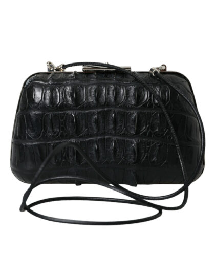Balenciaga Black Exotic Skin Leather Shoulder Crossbody Box Clutch Bag Crocodile - Women