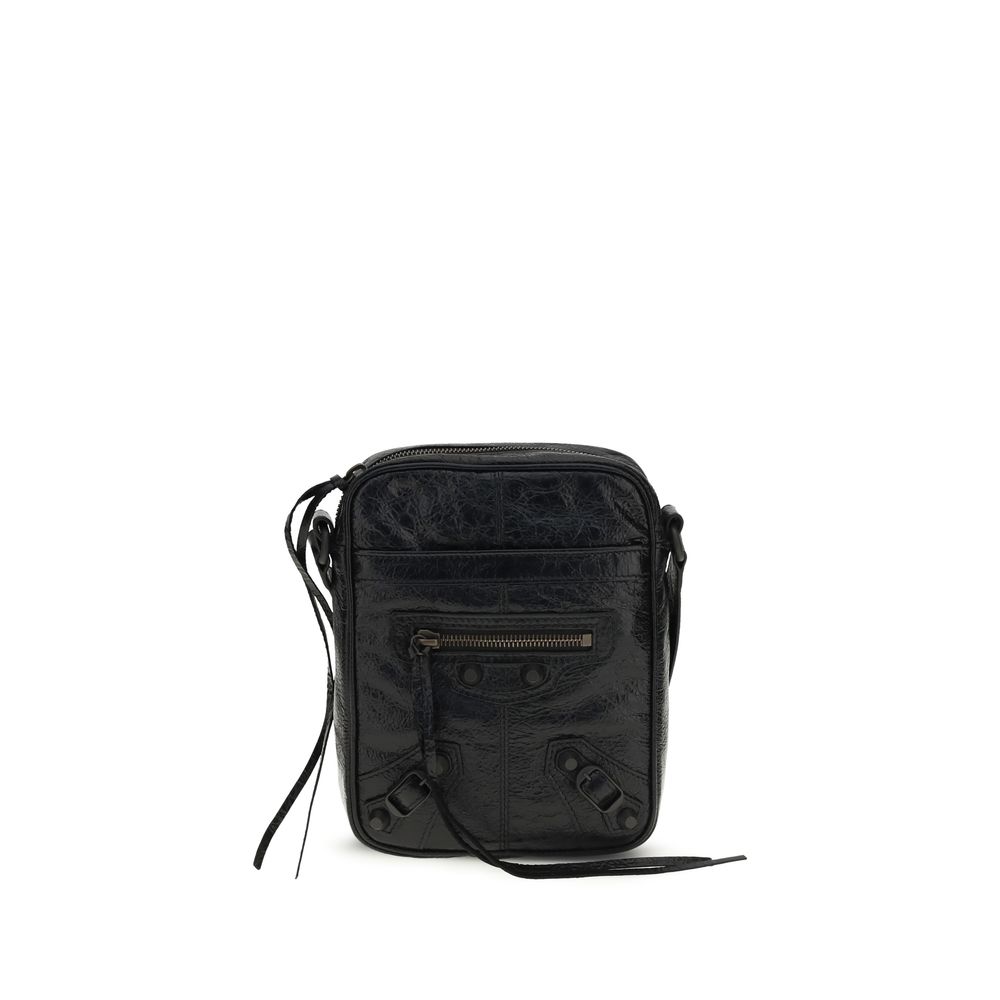Balenciaga Black Lamb Ovis Aries Shoulder Bag - Men