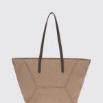 BRUNELLO CUCINELLI Cotton Tote Bag with Double Leather Handles